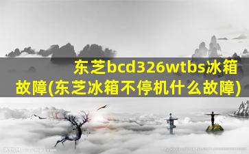 东芝bcd326wtbs冰箱故障(东芝冰箱不停机什么故障)