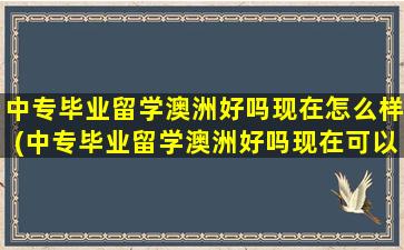 中专毕业留学澳洲好吗现在怎么样(中专毕业留学澳洲好吗现在可以去吗)