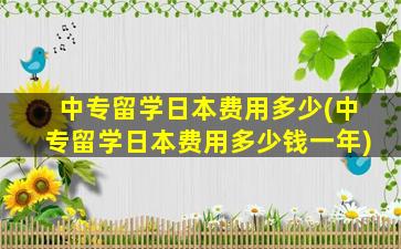 中专留学日本费用多少(中专留学日本费用多少钱一年)