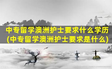 中专留学澳洲护士要求什么学历(中专留学澳洲护士要求是什么)