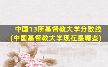 中国13所基督教大学分数线(中国基督教大学现在是哪些)