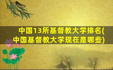 中国13所基督教大学排名(中国基督教大学现在是哪些)