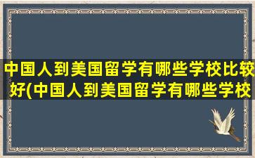 中国人到美国留学有哪些学校比较好(中国人到美国留学有哪些学校呢)