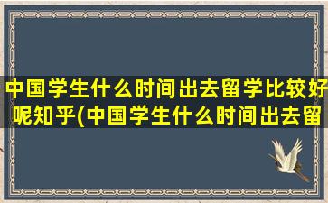 中国学生什么时间出去留学比较好呢知乎(中国学生什么时间出去留学比较好呢英文)