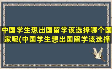 中国学生想出国留学该选择哪个国家呢(中国学生想出国留学该选择哪个国家比较好)