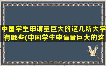 中国学生申请量巨大的这几所大学有哪些(中国学生申请量巨大的这几所大学是哪些)