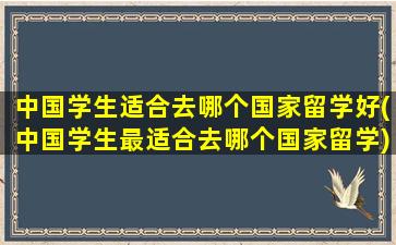 中国学生适合去哪个国家留学好(中国学生最适合去哪个国家留学)