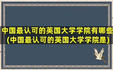 中国最认可的英国大学学院有哪些(中国最认可的英国大学学院是)