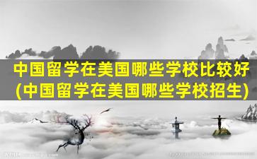 中国留学在美国哪些学校比较好(中国留学在美国哪些学校招生)