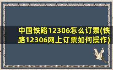 中国铁路12306怎么订票(铁路12306网上订票如何操作)