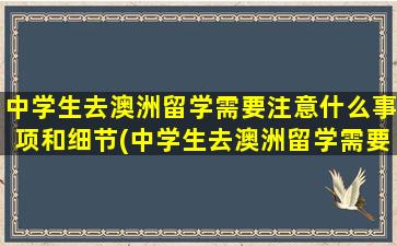 中学生去澳洲留学需要注意什么事项和细节(中学生去澳洲留学需要注意什么事项和要求)