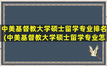 中美基督教大学硕士留学专业排名(中美基督教大学硕士留学专业怎么样)