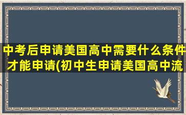 中考后申请美国高中需要什么条件才能申请(初中生申请美国高中流程)