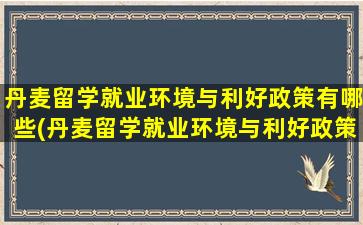 丹麦留学就业环境与利好政策有哪些(丹麦留学就业环境与利好政策有哪些专业)