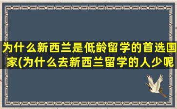 为什么新西兰是低龄留学的首选国家(为什么去新西兰留学的人少呢)