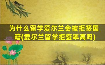 为什么留学爱尔兰会被拒签国籍(爱尔兰留学拒签率高吗)