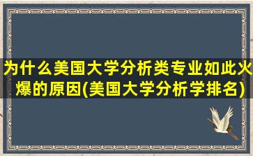 为什么美国大学分析类专业如此火爆的原因(美国大学分析学排名)