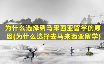 为什么选择到马来西亚留学的原因(为什么选择去马来西亚留学)