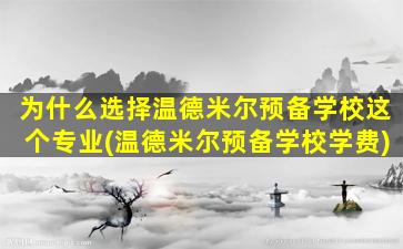 为什么选择温德米尔预备学校这个专业(温德米尔预备学校学费)