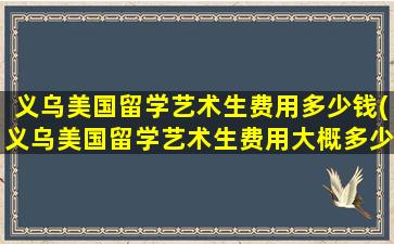 义乌美国留学艺术生费用多少钱(义乌美国留学艺术生费用大概多少)