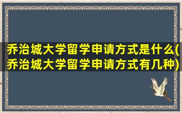 乔治城大学留学申请方式是什么(乔治城大学留学申请方式有几种)