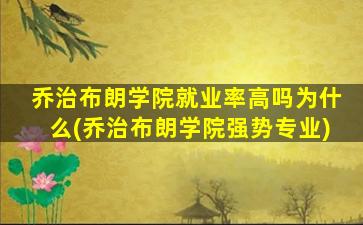 乔治布朗学院就业率高吗为什么(乔治布朗学院强势专业)