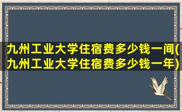 九州工业大学住宿费多少钱一间(九州工业大学住宿费多少钱一年)