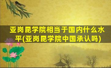 亚岗昆学院相当于国内什么水平(亚岗昆学院中国承认吗)