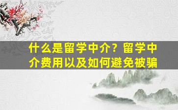 什么是留学中介？留学中介费用以及如何避免被骗