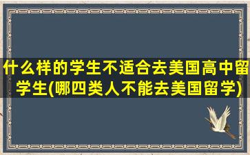 什么样的学生不适合去美国高中留学生(哪四类人不能去美国留学)