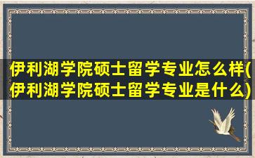 伊利湖学院硕士留学专业怎么样(伊利湖学院硕士留学专业是什么)