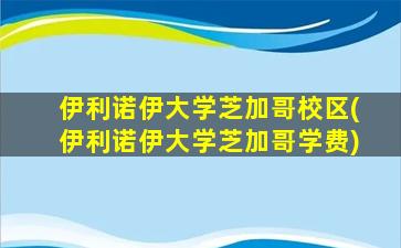 伊利诺伊大学芝加哥校区(伊利诺伊大学芝加哥学费)