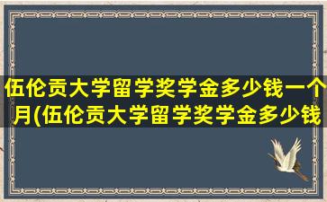 伍伦贡大学留学奖学金多少钱一个月(伍伦贡大学留学奖学金多少钱啊)