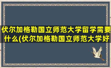 伏尔加格勒国立师范大学留学需要什么(伏尔加格勒国立师范大学好吗)