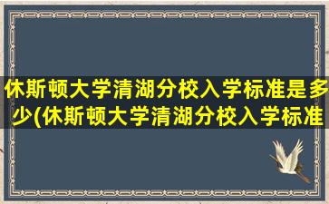 休斯顿大学清湖分校入学标准是多少(休斯顿大学清湖分校入学标准最新)