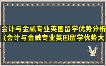 会计与金融专业英国留学优势分析(会计与金融专业英国留学优势大吗)