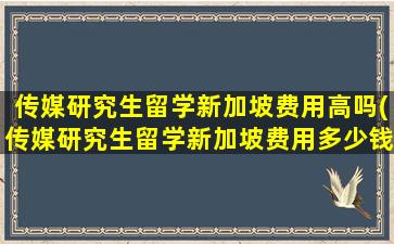 传媒研究生留学新加坡费用高吗(传媒研究生留学新加坡费用多少钱)