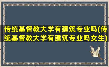 传统基督教大学有建筑专业吗(传统基督教大学有建筑专业吗女生)