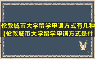 伦敦城市大学留学申请方式有几种(伦敦城市大学留学申请方式是什么)