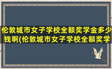 伦敦城市女子学校全额奖学金多少钱啊(伦敦城市女子学校全额奖学金多少钱一个月)