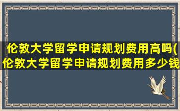 伦敦大学留学申请规划费用高吗(伦敦大学留学申请规划费用多少钱)