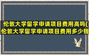 伦敦大学留学申请项目费用高吗(伦敦大学留学申请项目费用多少钱)