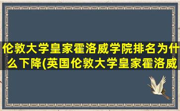 伦敦大学皇家霍洛威学院排名为什么下降(英国伦敦大学皇家霍洛威学院世界排名)