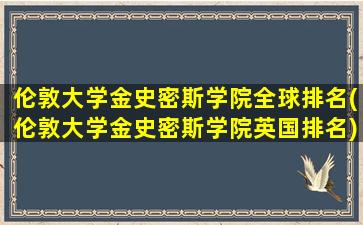 伦敦大学金史密斯学院全球排名(伦敦大学金史密斯学院英国排名)