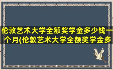 伦敦艺术大学全额奖学金多少钱一个月(伦敦艺术大学全额奖学金多少钱啊)