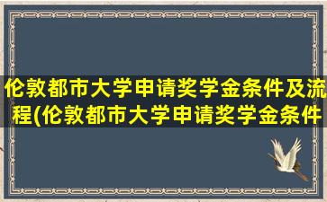 伦敦都市大学申请奖学金条件及流程(伦敦都市大学申请奖学金条件及学费)