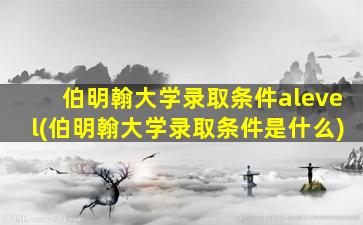 伯明翰大学录取条件alevel(伯明翰大学录取条件是什么)