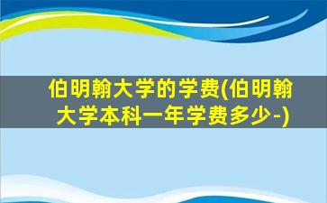 伯明翰大学的学费(伯明翰大学本科一年学费多少-)