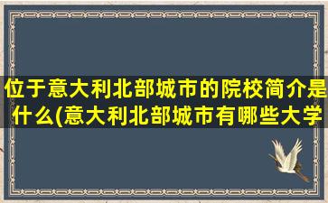 位于意大利北部城市的院校简介是什么(意大利北部城市有哪些大学)