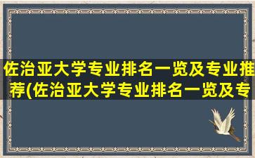 佐治亚大学专业排名一览及专业推荐(佐治亚大学专业排名一览及专业推荐信)